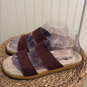 Tivoli Brown Suede Sandals with Cutout Design - 8 - Good Vondition